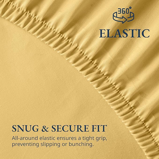 LANE LINEN Full Fitted Sheet, 100% Organic Cotton, 3-Piece Set (1 Fitted Sheet,2 Pillowcases), Percale Weave, Full Bed Bottom Sheet, Ultra Soft, Fits Mattress Upto 15" Deep - Cocoon(No Flat Sheet)