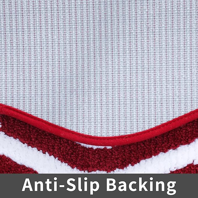 COSY HOMEER Extra Thick Bath Rugs - Anti-Slip Bath Linen Sets Mats Soft Plush 100% Strong Polyester Mat Living Room Bathroom Floor Water Absorbent(Red,24x36 - Inches)