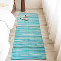 HOMEMONDE Reversible Rag Runner Rug 2x6 ft Teal Recycled Soft Cotton Chindi Rugs Hand Crafted Boho Home Decor for Kitchen, Entyrway, Bedroom, Living Room