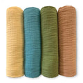 SwaddleDesigns Cotton Muslin Swaddle Blankets for Babies, Set of 4, Neutral Receiving Blankets for Newborn, Baby Registry & Gift, 46x46 inches, Patagonia