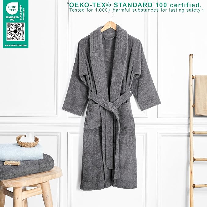 American Soft Linen Women’s 100% Cotton Terry Bathrobe – Soft, Absorbent, Quick Dry Turkish Robes for Women Quality Housecoat