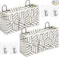 HZZTY BRNY 2pcs Large Wall Hanging Storage Bag, Door Closet Linen Fabric Pockets Organizer, Waterproof for Living Room Bedroom Bathroom Kitchen Office RV Camper with Hooks White