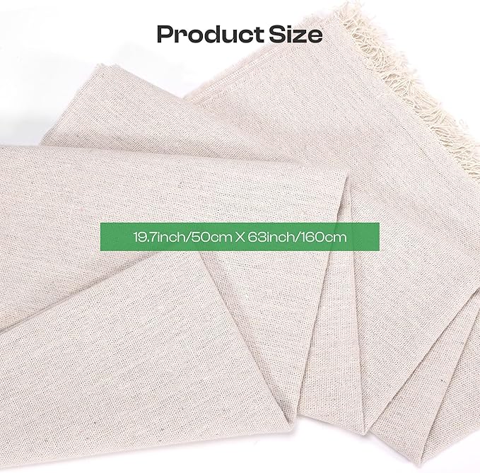 Caydo Creamy White Linen Needlework Fabric, 19 by 62 Inch Embroidery Linen for Sewing Clothing and Handicraft Production