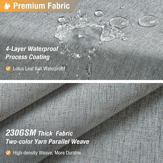 BTTN 84 Inch Wide Shower Curtain - W84xH72 Linen Textured Heavy Duty Fabric Shower Curtain Set with 14 Plastic Hooks, Large Hotel Spa Simple Waterproof Polyester Bath Curtains for Bathroom - Gray/Grey