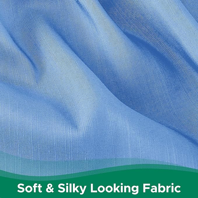 Biscaynebay Wrap Around Bed Skirts for Full & Full XL Beds 15" Drop, Denim Blue Elastic Dust Ruffles with Adjustable Belts Silky Luxrious Fabric Machine Washable