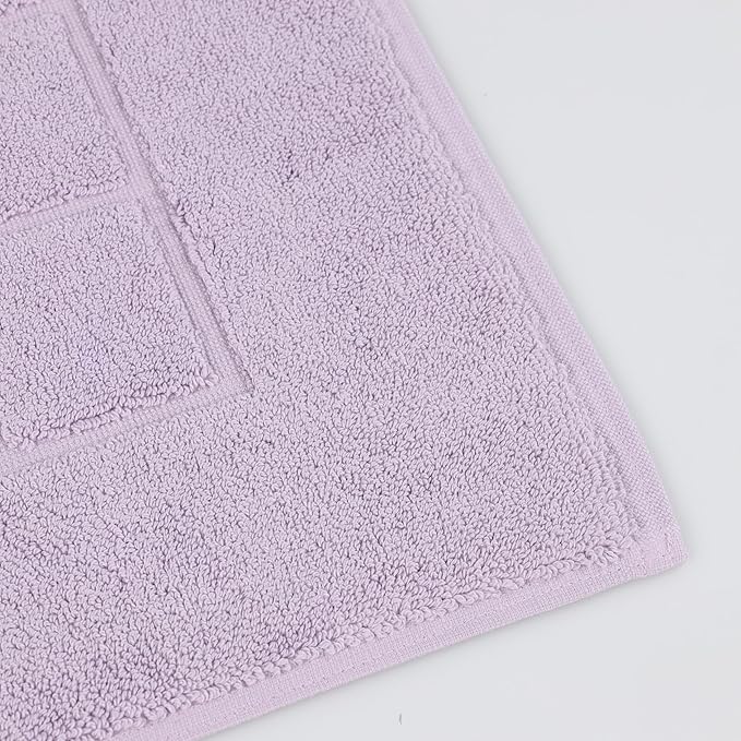 Superior 100% Cotton Bathmat Set, Bath Mats, Bathroom Decor, Shower, Bathtub Essentials, Home Accessories, Small Washable Rug, No Backing, Heavyweight, Nora Collection, Set of 2, 22" x 35", Purple