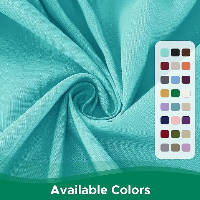 Biscaynebay Wrap Around Bed Skirts for Full & Full XL Beds with Short Drop of 12", Aqua Adjustable Elastic Dust Ruffles Easy Fit Wrinkle Resistant Silky Luxurious Fabric Machine Washable