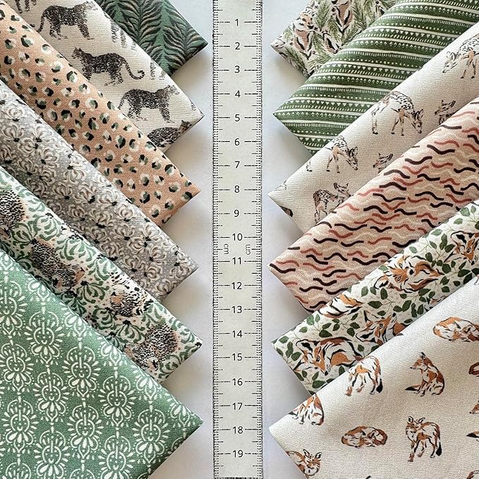 60-Piece Neutral Nature Patchwork Cotton Fabric Squares – 8×8 inch (20×20 cm), 100% Cotton 140 GSM, Pre-Cut Quilting Fabric Bundle, Made in Türkiye