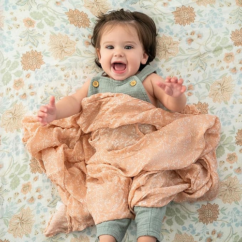 aden + anais Essentials Silky Soft Bamboo Muslin Swaddle, Breathable Baby Blanket, Ideal for Boys, Girls, Newborns, Babies & Infants, Receiving Blanket, Lightweight Wrap, 2 Pack, Victorian Flowers