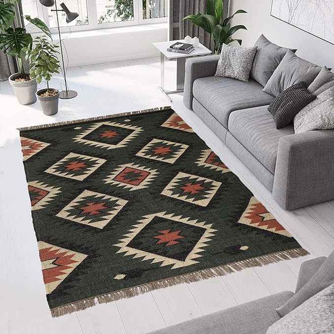 Klim Wool Jute Rug – Handwoven Elegance and Durability (Design 6)