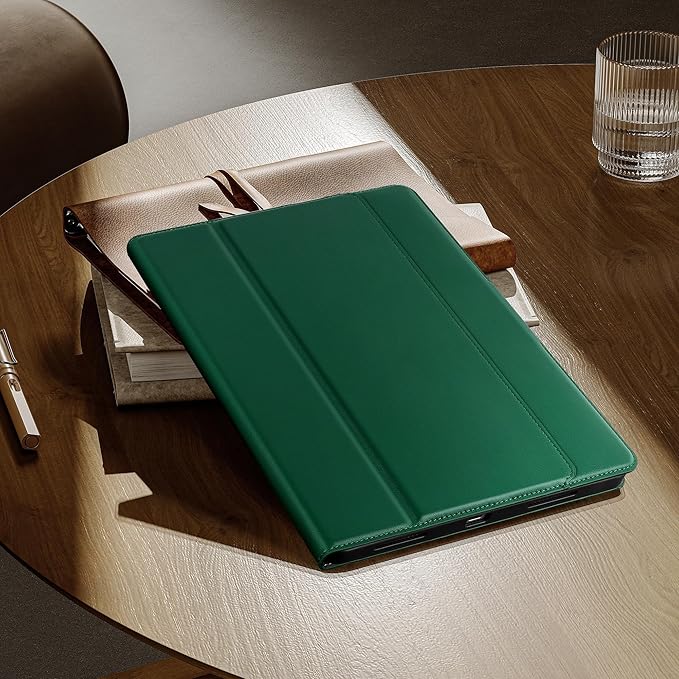 auaua Case for iPad Air 11 Inch M3/M2 (2025/2024), iPad Air 5th/4th Generation (2022/2020), with Pencil Holder and Pocket, Typing Angle Muti-Stand Magnetic Closure Auto Sleep/Wake (Green)