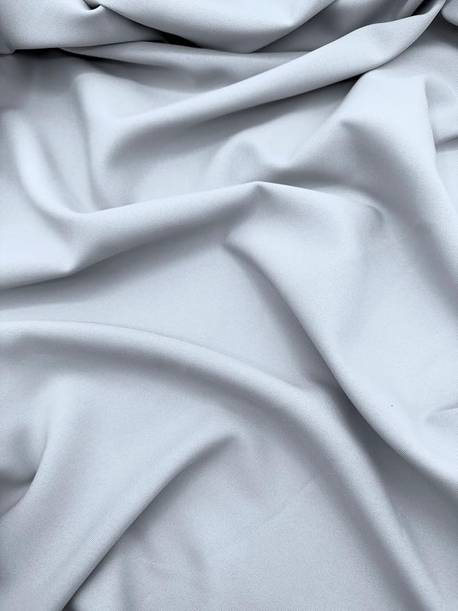 EOVEA - Polyester Poplin Fabric by The Yard – 100% Polyester, 60” Wide Durable Versatile Material for Apparel, Home Décor, Crafts, Tablecloths, Curtains, Drapes, Sewing & DIY Projects (Silver,15 Yard)