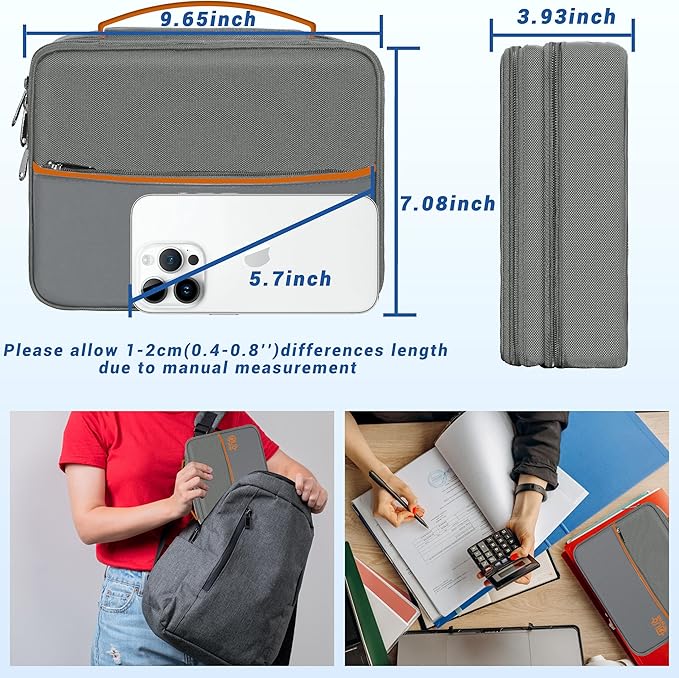 Miavers Electronics Organizer,Travel Cord Organizer Pouch, Portable Cable Organizer Bags, Waterproof Electronic Accessories Storage Case for Cables, Cords, Charger, Phone (Double Layer-Gray)