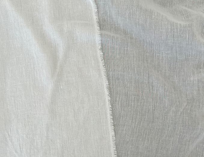 Linen Rayon Blend Fabric by The Linen Lab – Lightweight, Soft, Pre-Washed Material for Sewing, Clothing, Crafts & DIY (1 Yard pre Cut, White - Flat Gauze)