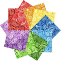 HANPATQUI 50PCS 5 x 5 inch Paisley Printed 100% Cotton Fat Quarters Fabric for Sewing and Quilting Bundles Precut Fabric Square for DIY Craft Patchwork