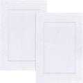 Utopia Towels Cotton Banded Rug, Bath Mats, Not a Bathroom Rug, 21 by 34 Inches, 100% Ring Spun Cotton, Highly Absorbent Shower Bathroom Floor Mat, White, 2 Pack