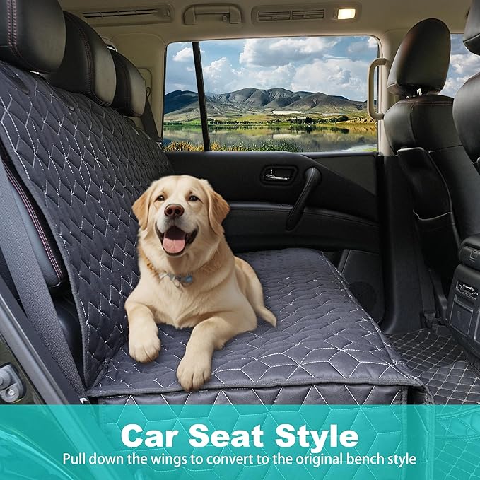 Meginc Dog Car Seat Covers for Back Seat, Waterproof Back Seat Covers for Ford Explorer/Subaru Outback/Honda Pilot, Heavy Duty Non Slip Back Seat Cover for Dogs in Car, Easy Clean Car Seat Protector