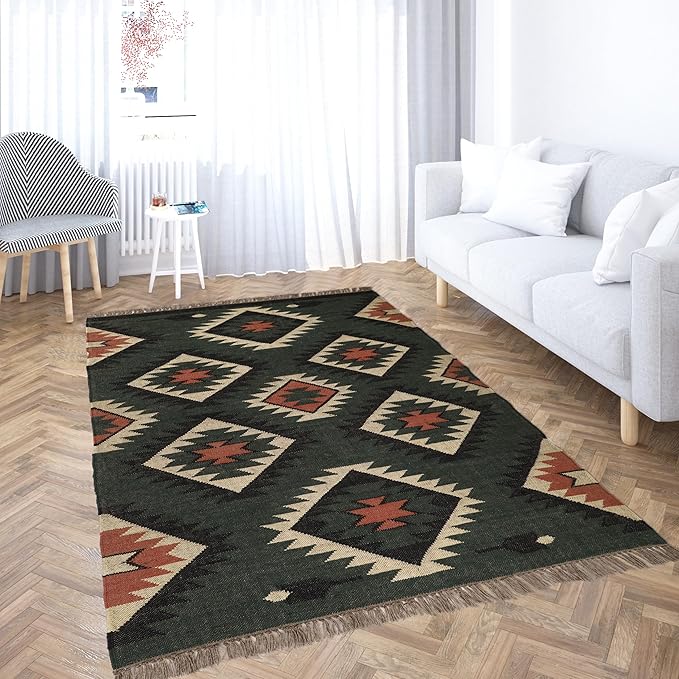 Klim Wool Jute Rug – Handwoven Elegance and Durability (Design 6)