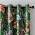 MYSKY HOME Green Floral Blackout Curtains 84 Inch Length 2 Panels Set Black Out Thermal Insulated Energy Efficient Grommet Cottagecore Flower Patterned Vintage Botanical Drapes for Living Room, 52" W