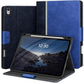 KingBlanc Case for iPad Air 13 inch (M3 2025/M2 2024) with Pencil Holder, Vegan Leather Protective Stand Cover, Auto Wake/Sleep, Multi-Angles for Viewing/Drawing, Supports Pencil Pro/(USB-C), Blue