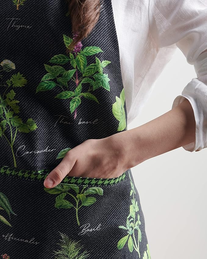 Maison d' Hermine 100% Cotton Apron for women with Pocket Kitchen Chef Apron for Men Cooking Gardening Server Waitress