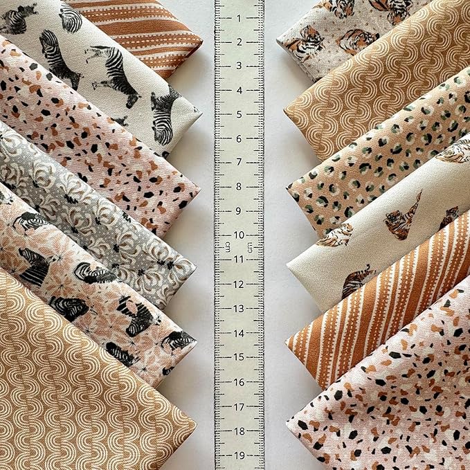60-Piece Neutral Nature Patchwork Cotton Fabric Squares – 8×8 inch (20×20 cm), 100% Cotton 140 GSM, Pre-Cut Quilting Fabric Bundle, Made in Türkiye
