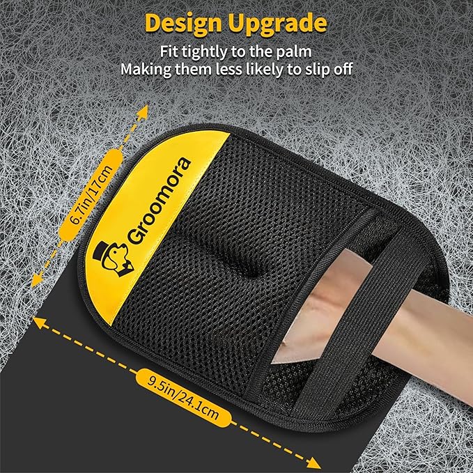 Groomora Reuseable Pet Hair Removal Glove – Electrostatic Dog & Cat Fur Remover for Furniture, Carpets, Clothing & Car Interior – Washable Multi-Surface Pet Hair Cleaner Tool