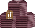 Native Fab 18 Pack Dish Cloths - 100% Cotton, Absorbent, Quick Drying, Soft & Washable Towels for Cleaning, Cooking & Baking - Perfect for Home, Restaurants, Bars, Versatile Uses, 12"x12", Burgundy