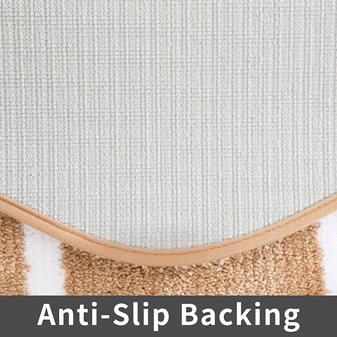 COSY HOMEER Extra Thick Bath Linen Sets Rugs - Anti-Slip Bath Mats Soft Plush 100% Strong Polyester Living Room Bathroom Floor Water Absorbent(Beige,24x36 - Inches)