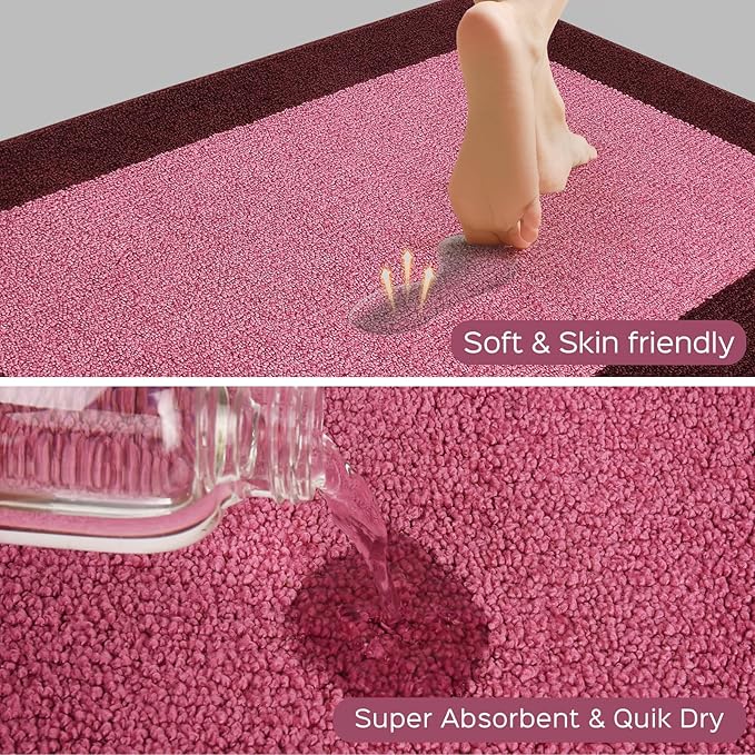 DOMUSTEX Machine Washable Throw Rug 24" x 36", Non Slip Kitchen Mat for Floor, Absorbent Entryway Rug for Kitchen, Bathroom, Door