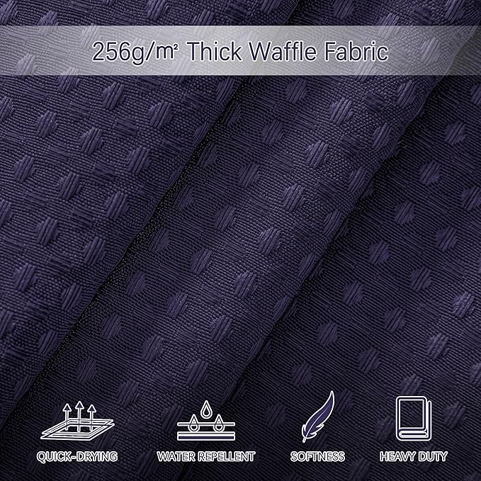 PANGSINNE Purple Stall Shower Curtain Waffle Weave Fabric, Luxury Waterproof Shower Curtains, 256GSM Heavy Duty Camper Shower Curtain for Travel Trailers with 6 Metal Hooks, 36Wx72H