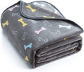Allisandro Luxurious Dog Blanket, 350 GSM Super Fuzzy Microplush Fleece Pet Blankets for Small Medium Large Dogs and Cats, Vivid Bone, 80 × 64 Inches