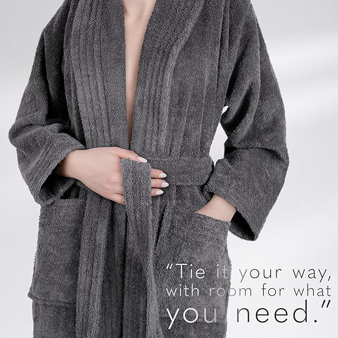 American Soft Linen Women’s 100% Cotton Terry Bathrobe – Soft, Absorbent, Quick Dry Turkish Robes for Women Quality Housecoat