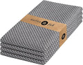 Native Fab 4 Pack Dotted Pattern Kitchen Dish Towels Cotton Super Absorbent Quick Drying Reusable 18x26 Inches - Bar Hand Towels, Kitchen Cleaning Towels with Hanging Loop, Grey