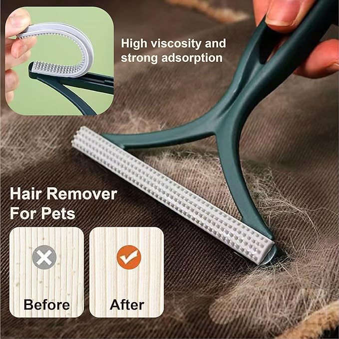 Rorodog 2-PCS Pet Hair Remover Gloves with A Hair/Lint Removal Tool, Reusable Magic Brush Pet Hair Removal Glove for Dogs & Cats, Remove Dog/Cat Hair from Couch, Carpet, Car Seat.