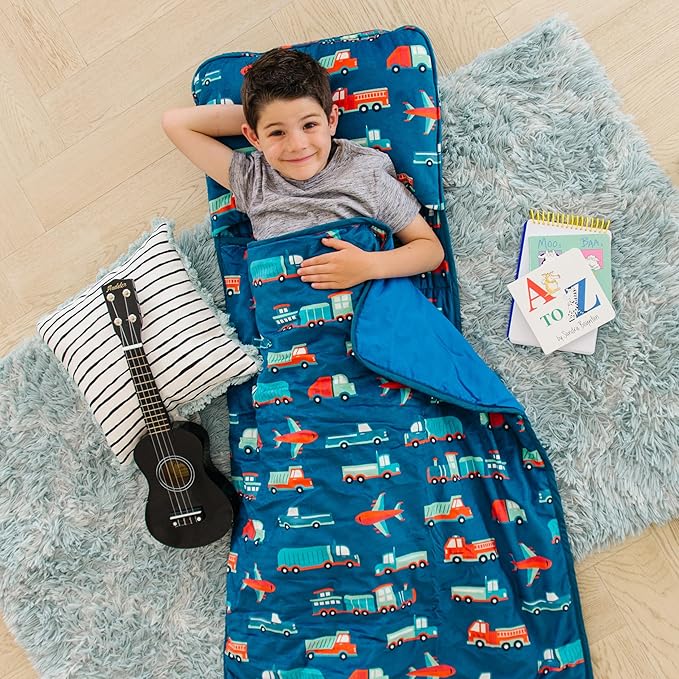Wildkin Kids Plush Nap Mat – Soft, Cozy, Convenient for Daycare & Preschool