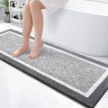 OLANLY Bathroom Rugs 59x20, Extra Soft and Absorbent Microfiber Bath Mat, Non-Slip, Machine Washable, Quick Dry Shaggy Bath Carpet, Suitable for Bathroom Floor, Tub, Shower (Runner, Dark Grey)