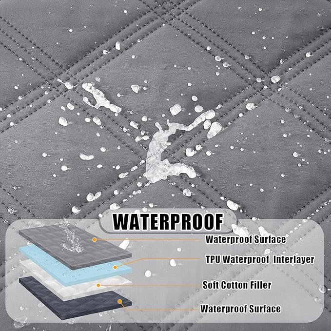 Smiry Waterproof Dog Bed Cover Blanket 40x50, Soft Reversible Pet Blanket, Washable Leakproof Cats Dogs Couch Cover for Sofa, Couch, Furniture, Lattice, Grey/Dark Grey