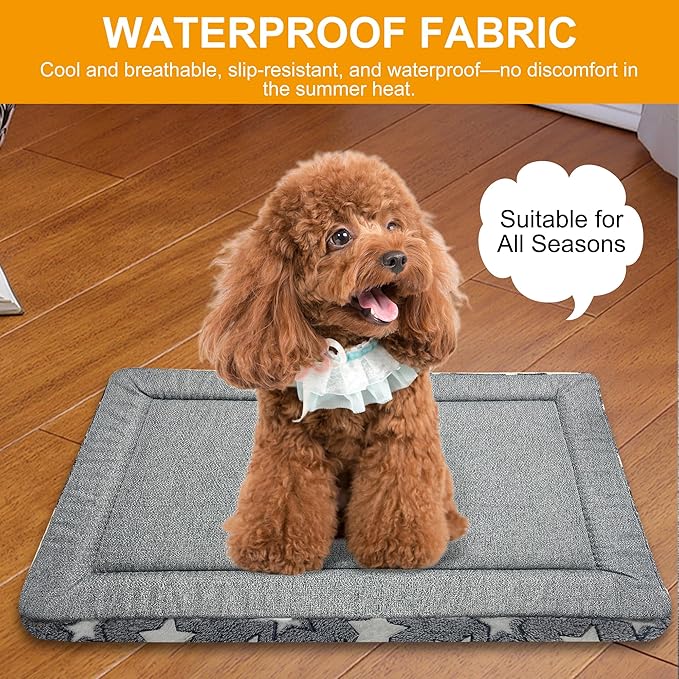 WITTOP Washable Dog Bed Plush Orthopedic Outdoor Crate Mat with Non-Slip Bottom,Luxe Soft Kennel Pad for Pets, Cozy Cage Cushion & Pet Sleeping Mattress Large Sized,Medium,Small Dogs,30 x 20 inch,Gray