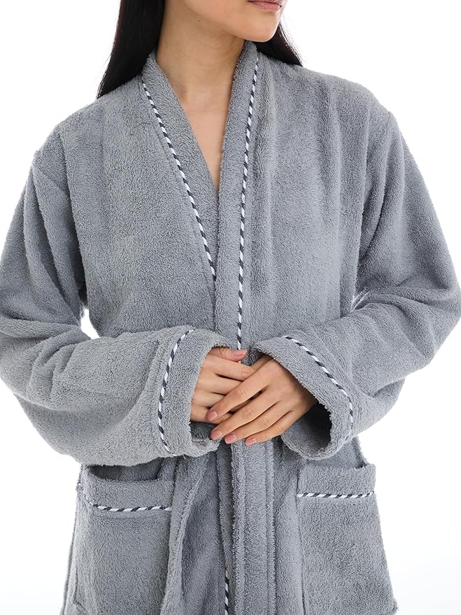 Seritaine Robes for Women, 100% Turkish Cotton Womens Robe, Luxury, Terry Cloth Long Spa Bathrobe