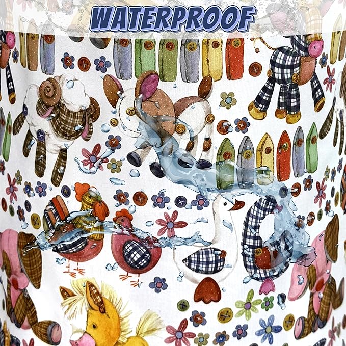 Cute Animal Doll Laundry Basket Oxford Cloth Cartoon Pattern Laundry Hamper With Handle Portable Clothes Storage Basket Foldable Funny Laundry Bag 18.9"x16.5" For Laundry Room/Bedroom/Bathrooms
