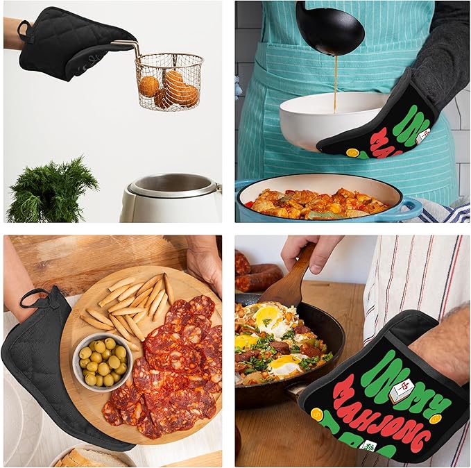 Mahjong Gifts Pot Holders for Kitchen，Mahjong Gifts for Women，Funny Oven Mitts,Cute Pot Holders,Funny Kitchen Decor,Potholder(Color-06)