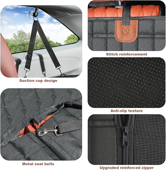 Dog Seat Cover for 6/7 Seat Minivan & SUV, Backseat Extender Hard Bottom Seat Cover Dog Hammock Heavy Duty Anti-Scratch & Waterproof Pet 3nd Row Seat Mat Protector for Toyota Sienna, Hyundai Santa Fe