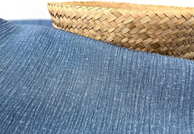 Linen Rayon Blend Fabric by The Linen Lab – Lightweight, Soft, Pre-Washed Material for Sewing, Clothing, Crafts & DIY (3 Yard pre Cut, Light Blue - Pigment Dyed)