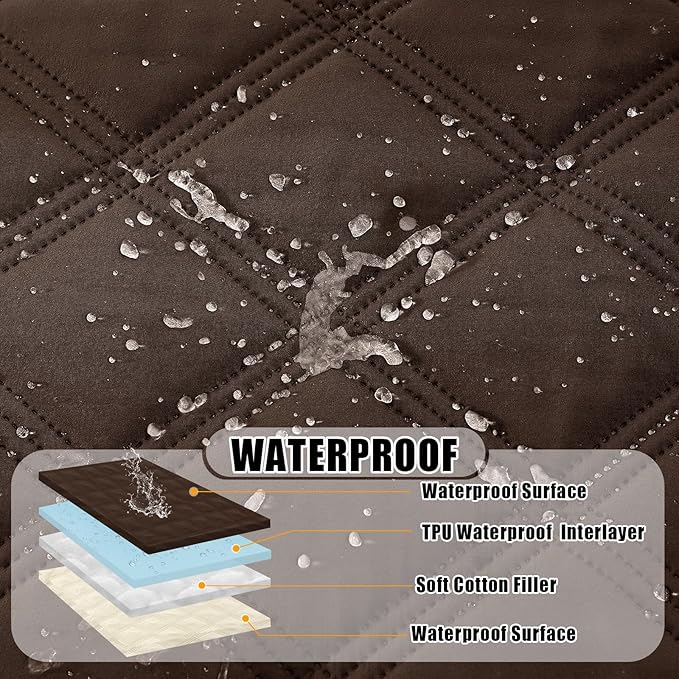 Smiry Waterproof Dog Bed Cover Blanket 52x82, Soft Reversible Pet Blanket, Washable Leakproof Cats Dogs Couch Cover for Sofa, Couch, Furniture, Lattice, Chocolate/Beige