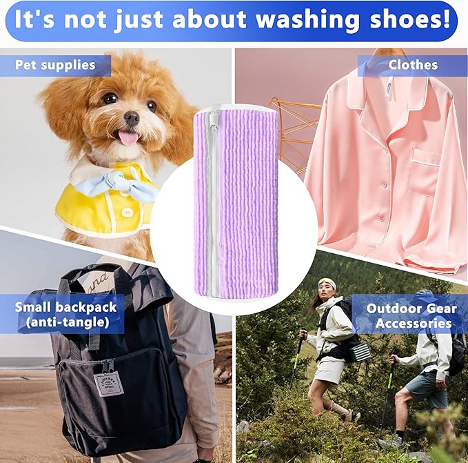 Xinambyh 2Pcs Reusable Shoe Washing Machine Bag for Washer and Dryer:Free Up Hands, Prevent Deformation,shoe bag with Zipper Protection Design, Use for all Shoes,Sports Shoes