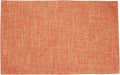 HARFINGTON 6pcs Linen Fabric Placemats 12" x 18" Polyester Rectangle Place Mats Machine Washable Heat Resistant Kitchen Table Mats for Outdoor Indoor Party Family Holiday, Orange