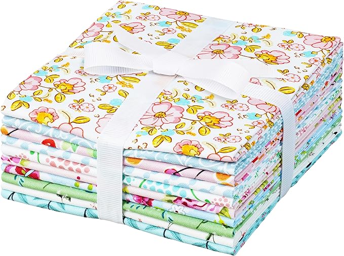 Craftido -25 Options- 100% Cotton Quilting Fabric Bundles 10pcs Fat Quarters 18”x21”-Medium Weight 5.2 oz- Soft Cotton for Quilting, Sewing Project, Patchwork, DIY Crafts - Sweet