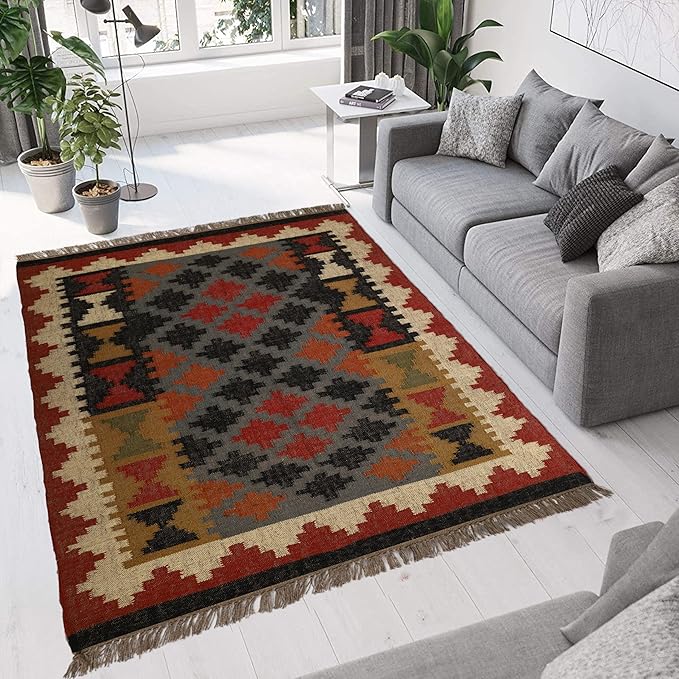 Klim Wool Jute Rug – Handwoven Elegance and Durability (Design 3)