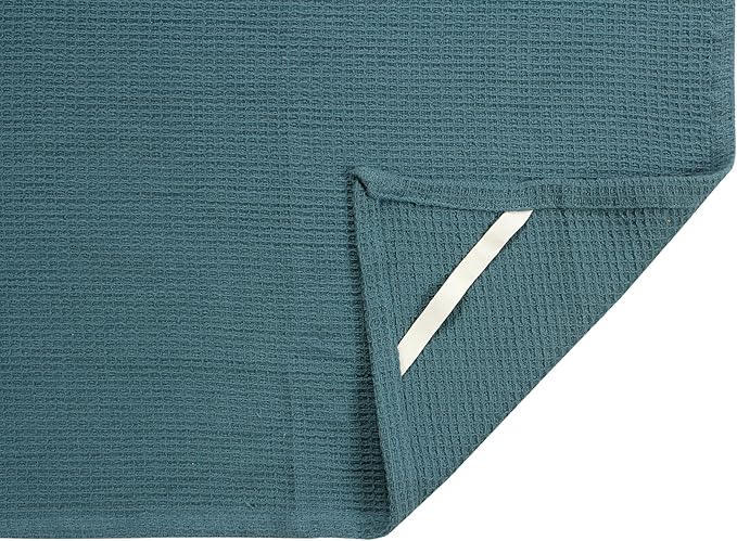 ACCENTHOME 100% Cotton Waffle Weave Kitchen Towel Set of 4 Super Soft Absorbent Tea Towels | Durable Cleaning Dish Cloths Perfect for Mess & Quick Drying Dishes Rags 18x26 inches in Teal Color